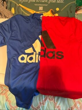adidas Kids Logo Tee Duo - Blue & Red